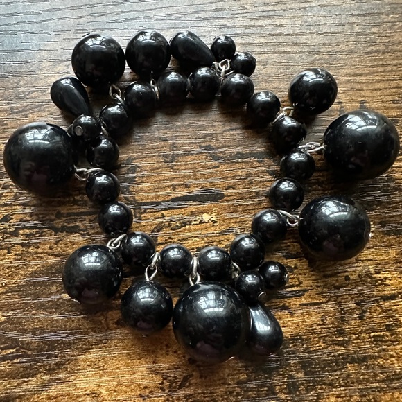 VINTAGE Black Beaded Bracelet - Picture 2 of 3